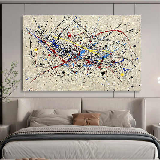 Oversized Canvas Art in Multicolor Splatter Abstract Style WB251