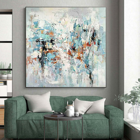 Modern Art Acrylic Multicolor Abstract Composition HS607
