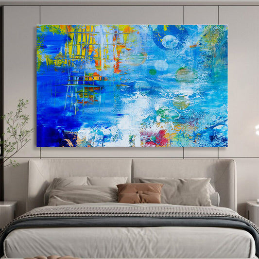 Big Size Blue, Yellow and Red Abstract Surreal Painting WB105