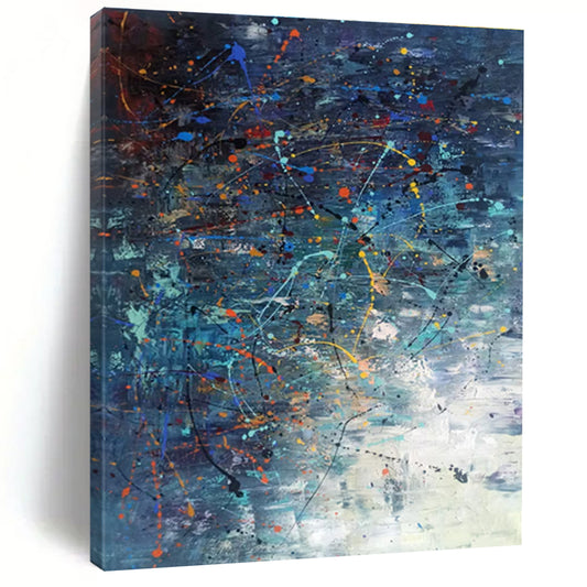 Unique Abstract Art Multicolor Splatter Abstract, Large Contemporary Wall Art HS243