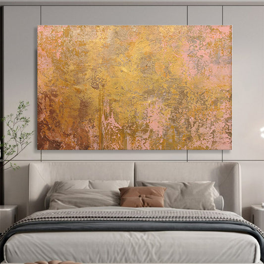 Gold, Pink, Brown Abstract Textured Acrylic Painting WB019