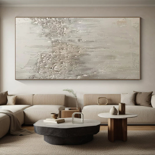 Minimalist Canvas Art Beige Textured Abstract Art HS596