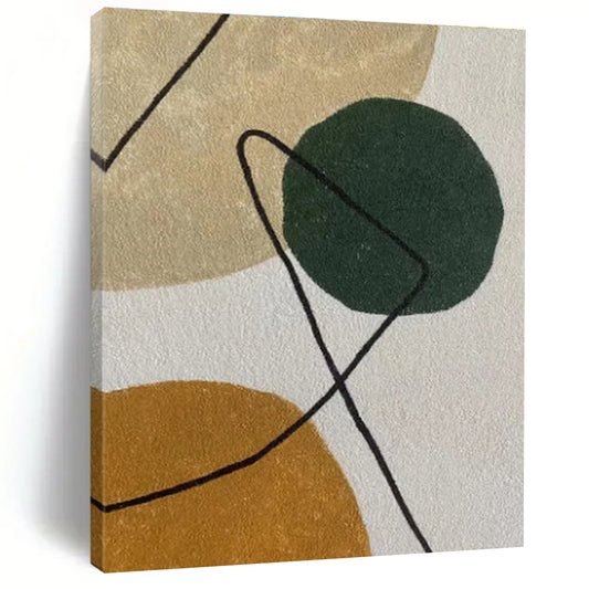 Hand Painted Art Green, Brown & Beige Organic Abstract, Acrylic Modern Art Paintings HS435