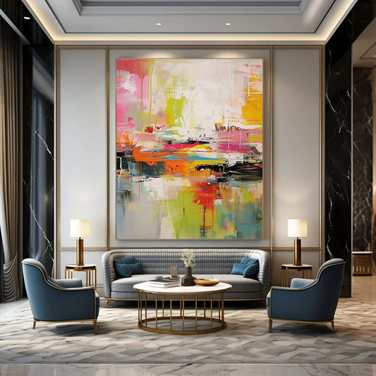 Multicolor Vibrant Abstract Expressionism Painting For Sale Online WS482
