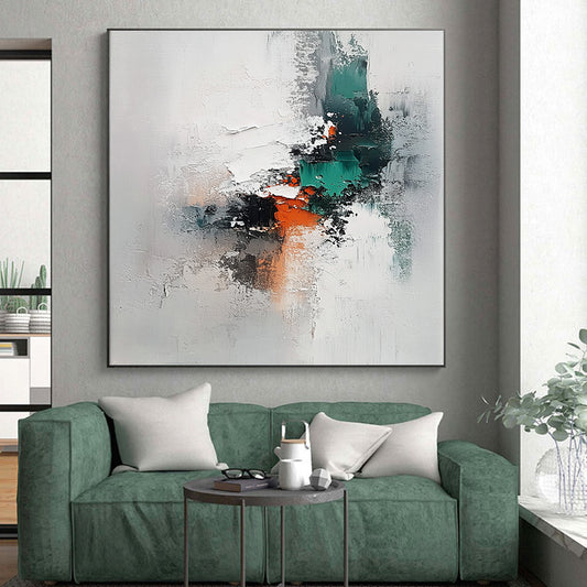Hand-Painted Multicolor Textured Abstract Art HS198