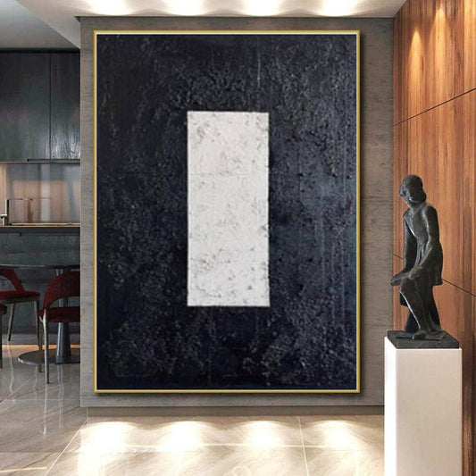 Minimalist Canvas Art Black and White Geometric Abstract Art HS671