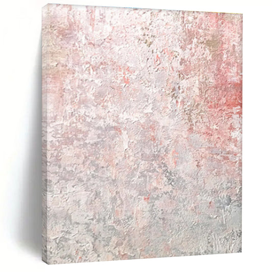 Hand-Painted Pink & Gray Textured Abstract, Acrylic Modern Art Painting HS291