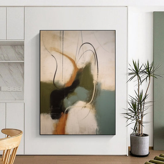 Hand Painted Art Multicolor Gestural Abstract, Modern Art Acrylic HS267