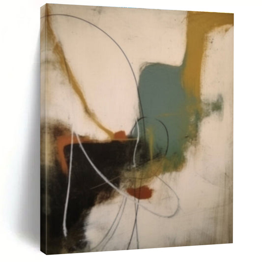 Hand-Painted Multicolor Gestural Abstract, Acrylic Modern Art Paintings HS266