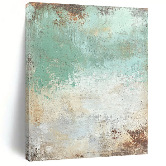 Unique Abstract Paintings Green and Brown Abstract Textured Painting For Sale HS130