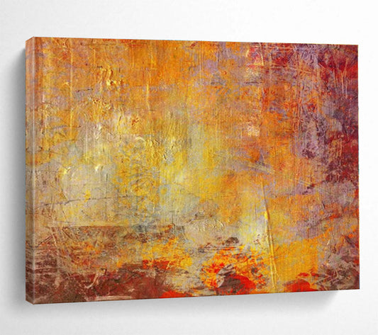 Big Size Orange and Red Abstract Textured Painting WB062