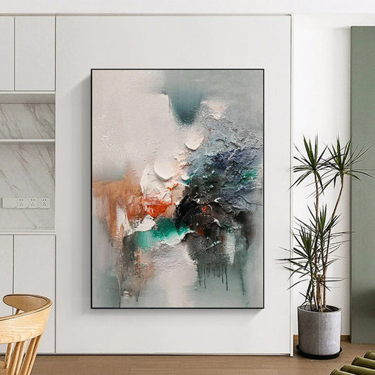 Handmade Art Multicolor Textured Abstract Painting For Sale HS097