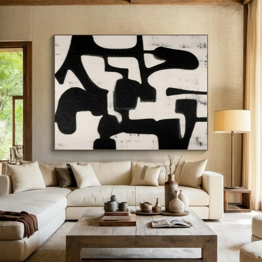 Cool Abstract Paintings Black and White Geometric Abstract Art HS665