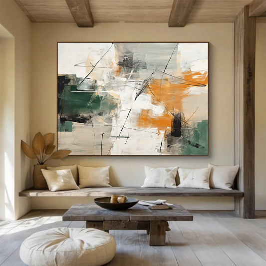 Extra Large Size Multicolor Abstract Expressionist Painting WB213