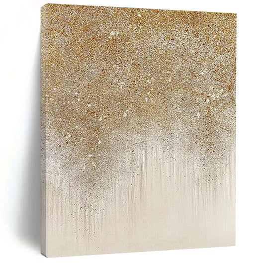 Oversized Abstract Wall Art Gold & Silver Glitter Textured Art HS380