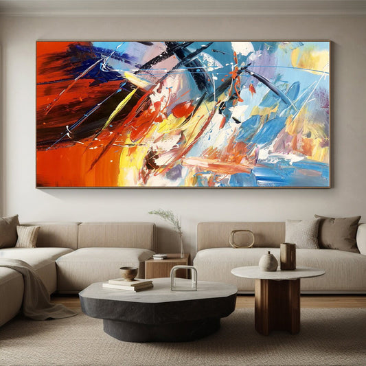 Unique Abstract Art Multicolor Energetic Abstract Expressionist Art HS404