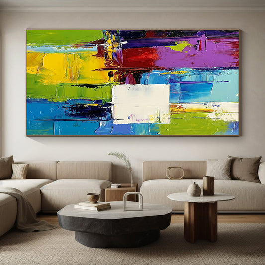 Unique Abstract Art Multicolor Abstract Shape Painting For Sale HS133