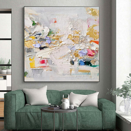 Multicolored Textured Abstract Impasto Painting HS566