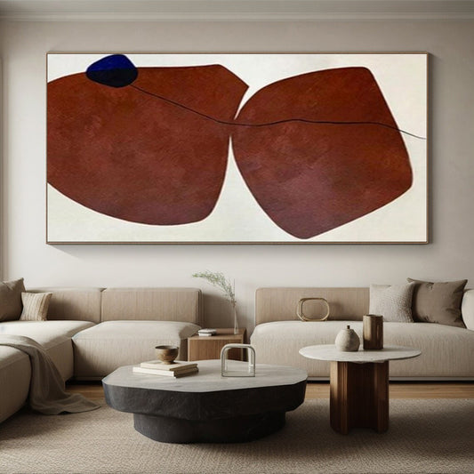 Unique Abstract Art Brown and Blue Organic Abstract Art HS689