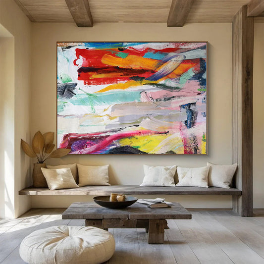 Big Size Multicolor Abstract Figurative and Landscape Painting WB086