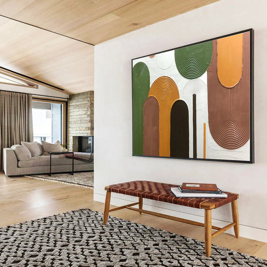 Extra Large Size Multicolor Geometric Textured Painting WB118