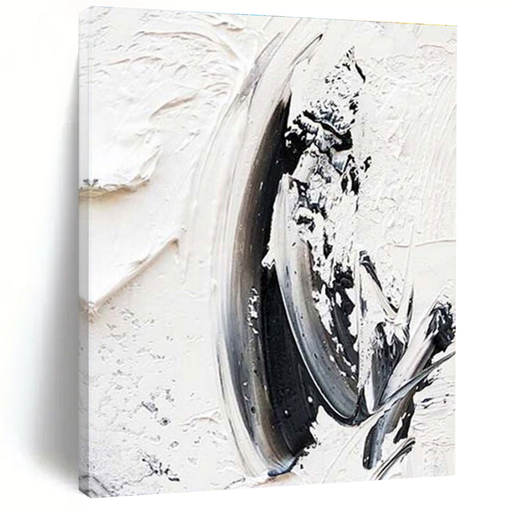Hand Painted Art Black and White Textured Abstract Art, Big Painting HS560