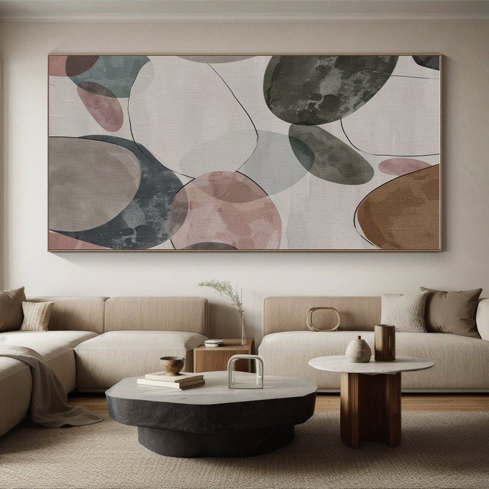 Unique Abstract Art Multicolor Organic Abstract, Large Contemporary Wall Art HS369