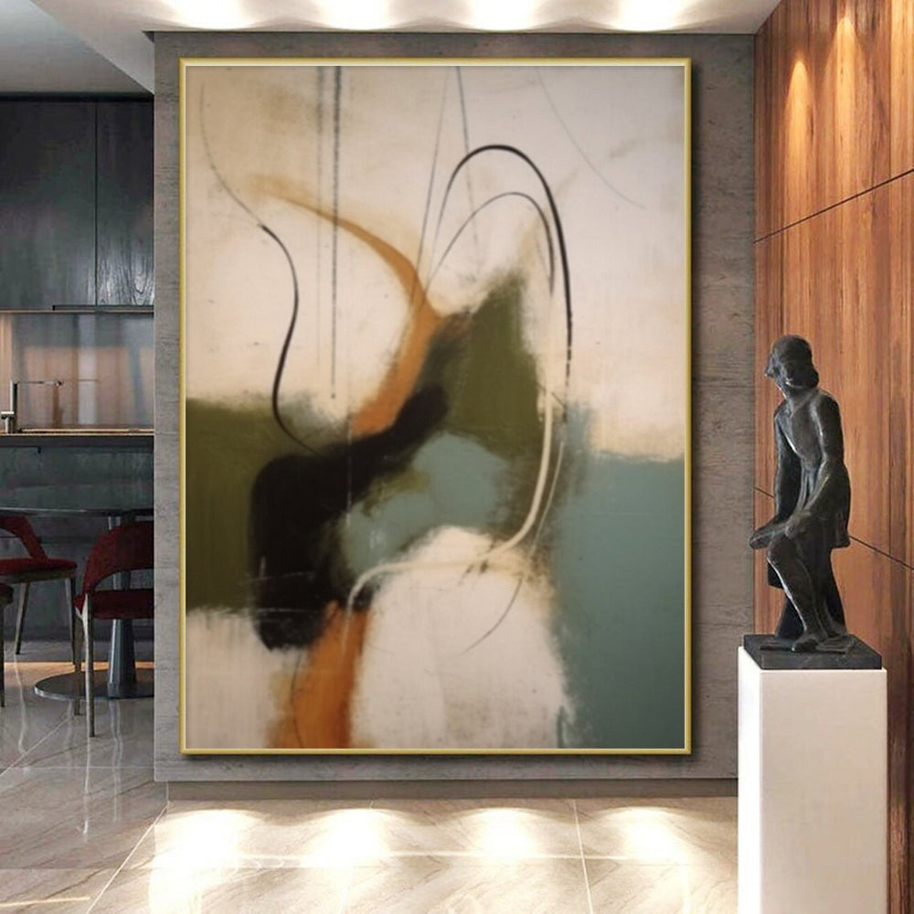 Hand Painted Art Multicolor Gestural Abstract, Modern Art Acrylic HS267