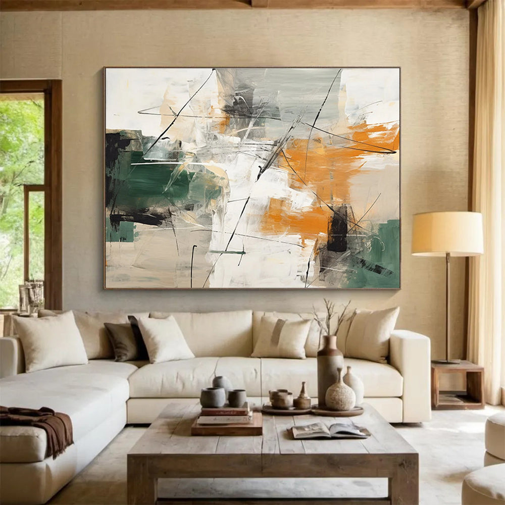 Extra Large Size Multicolor Abstract Expressionist Painting WB213