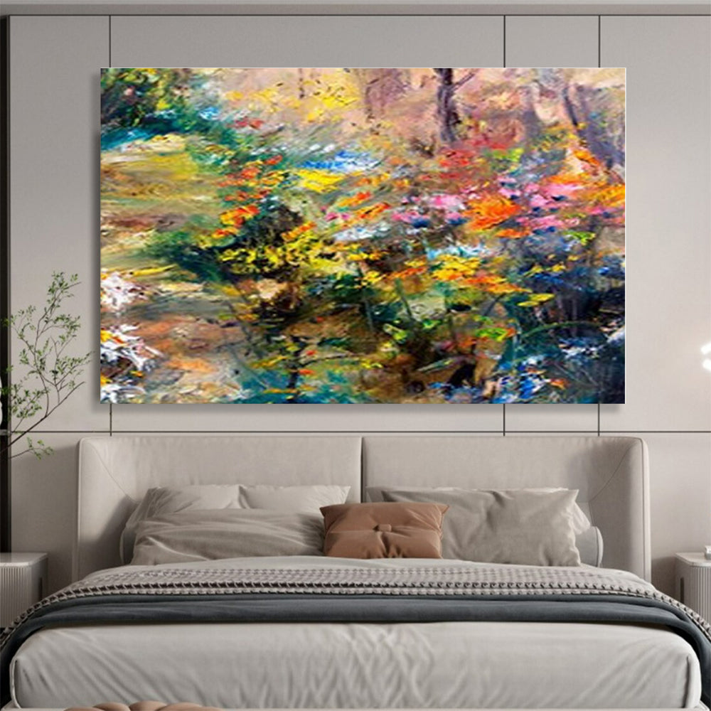Huge Size Multicolor Floral Abstract Landscape Painting WB093
