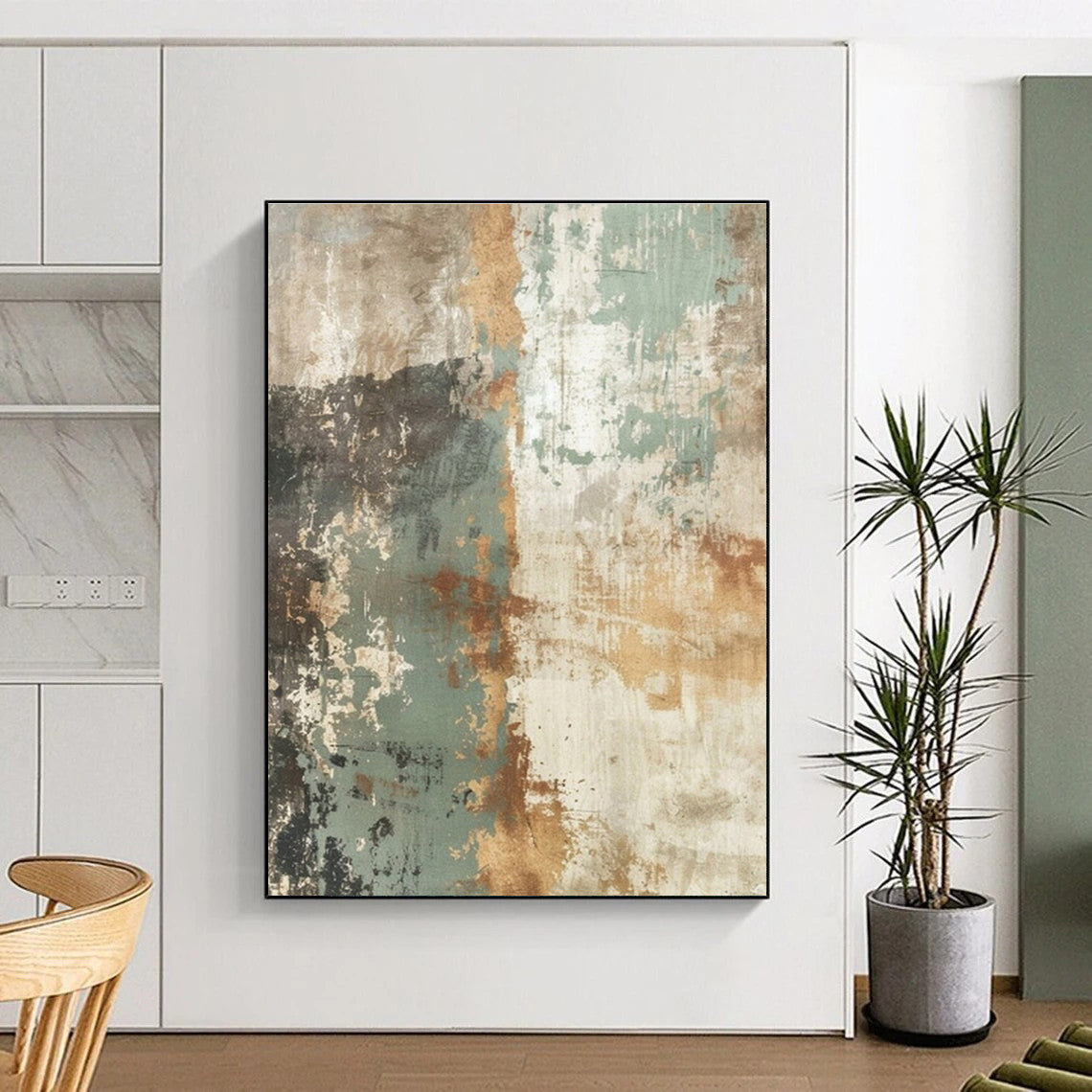 Hand Painted Art Earthy Tones Textured Abstract Art HS741
