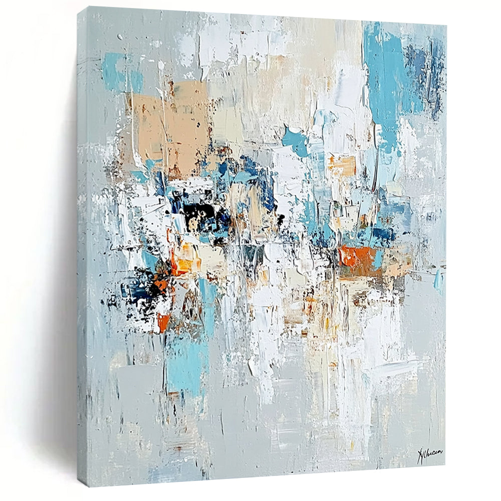 Gaint Canvas Art Multicolor Abstract Textured Painting For Sale HS158