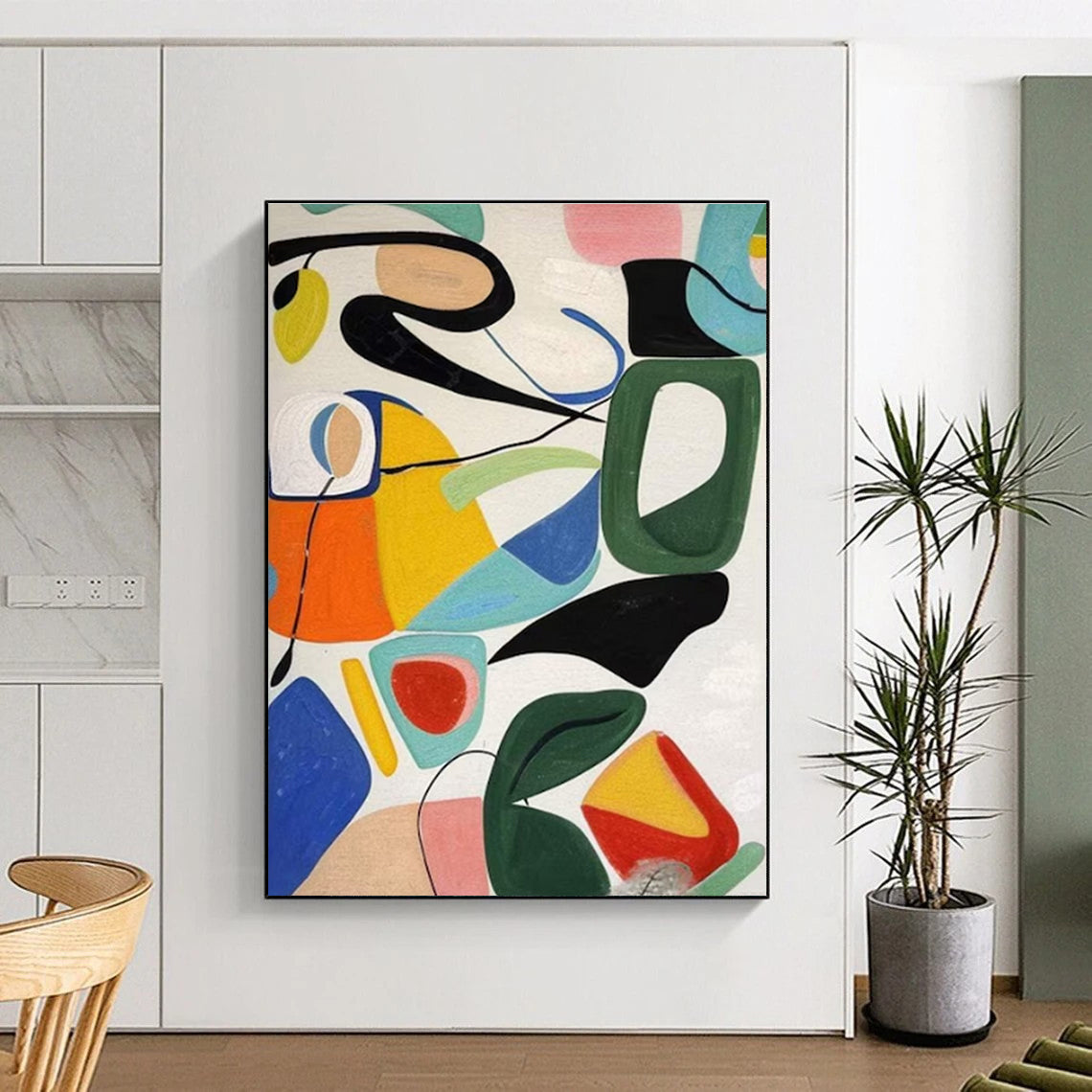 Multicolor Geometric Shapes Abstract Painting For Sale Online WS475