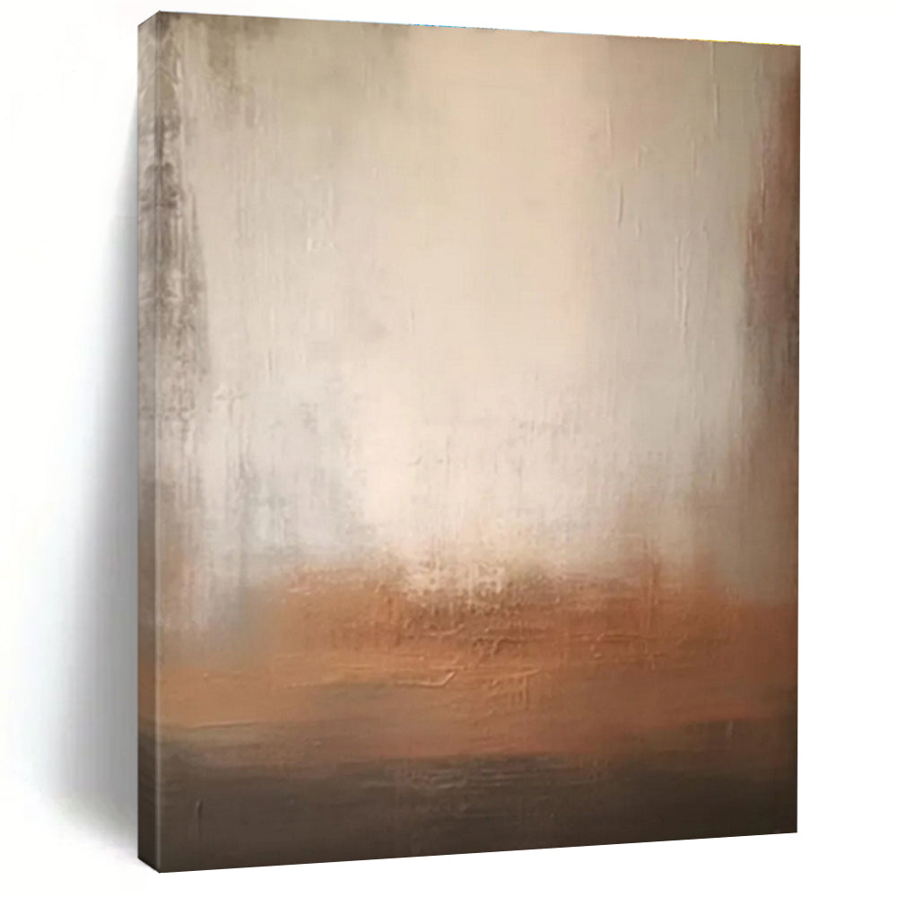 Minimalist Canvas Art with Beige, Brown and Gray Colors, Abstract Landscape Theme HS480