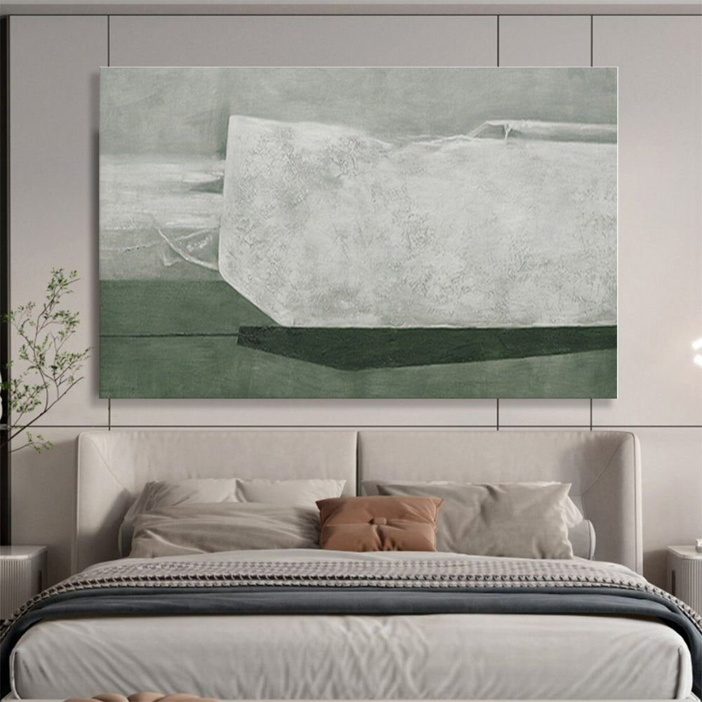 Huge Size Gray and White Abstract Minimalist Painting WB123