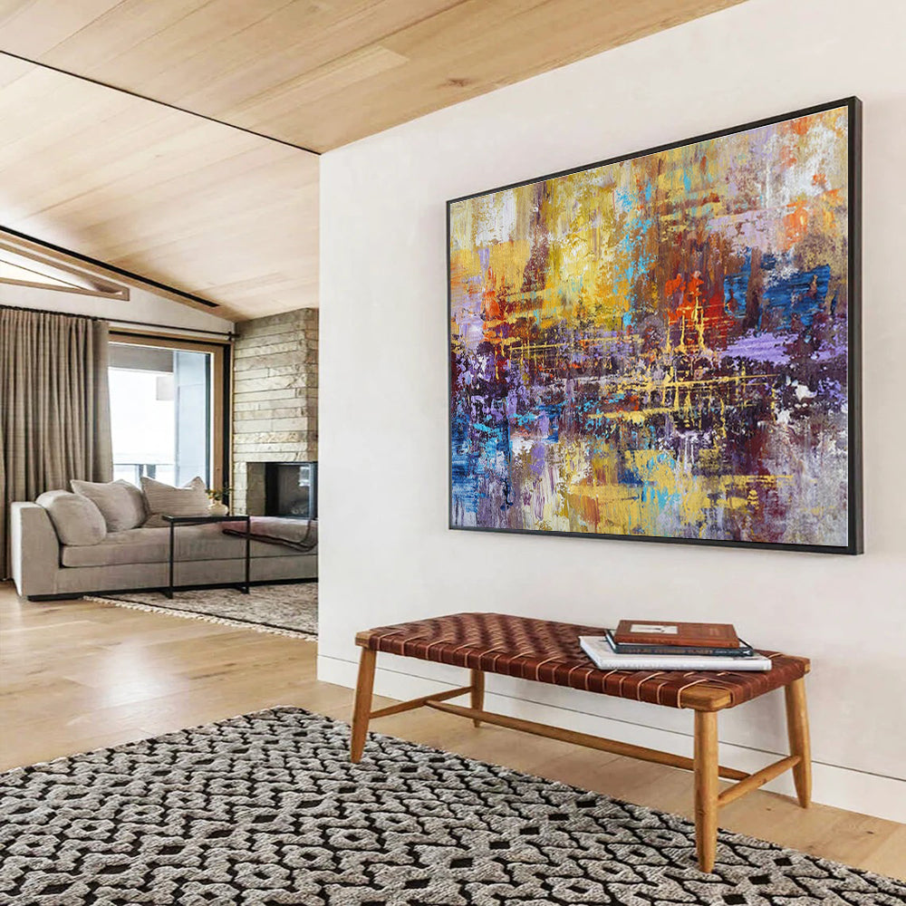 Big Size Multicolor Urban Abstract Reflection Painting WB052
