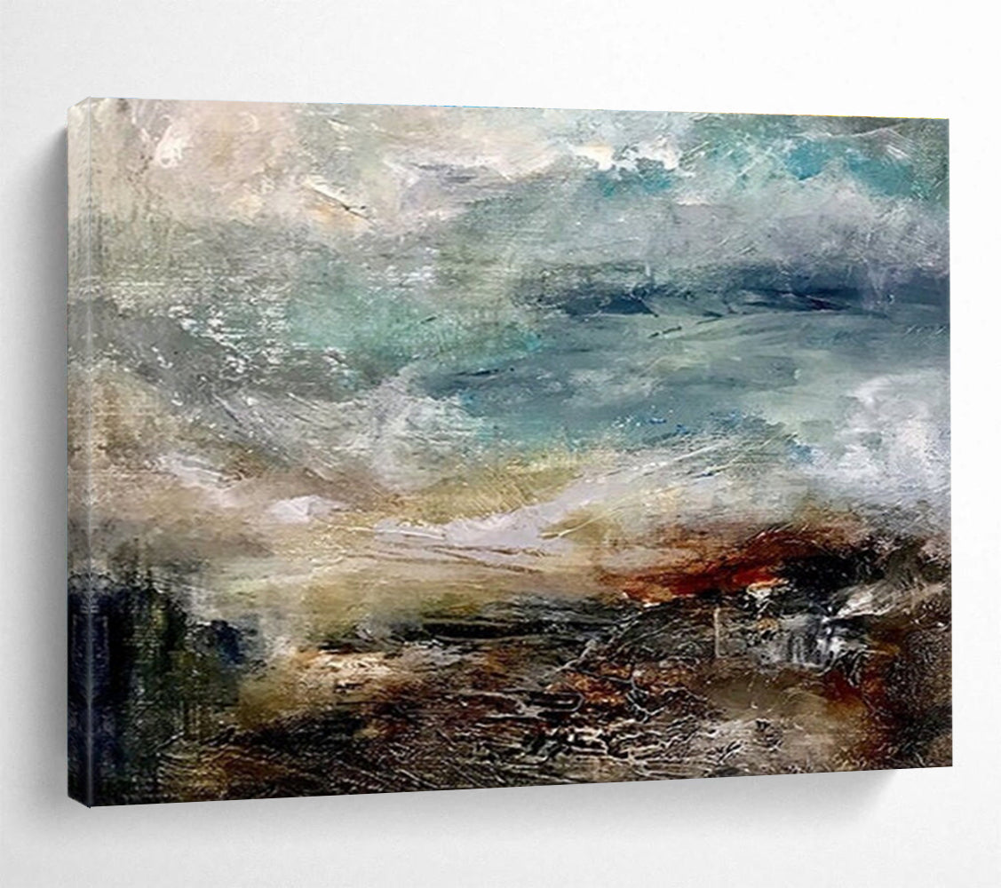 Extra Large Size Multicolor Abstract Dynamic Landscape, Abstract Acrylic Painting WB174