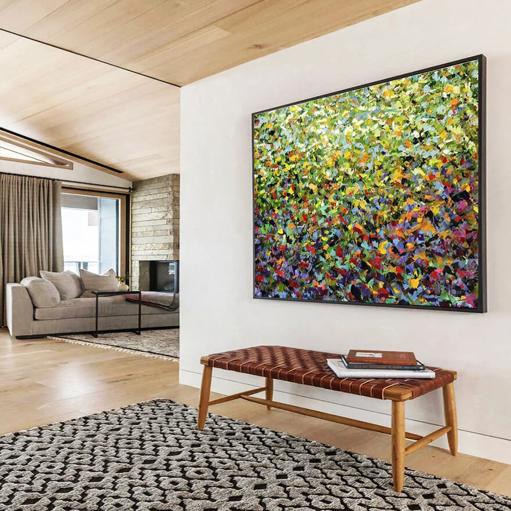 Multicolor Green-Toned Abstract Floral-Inspired Art For Sale WB413