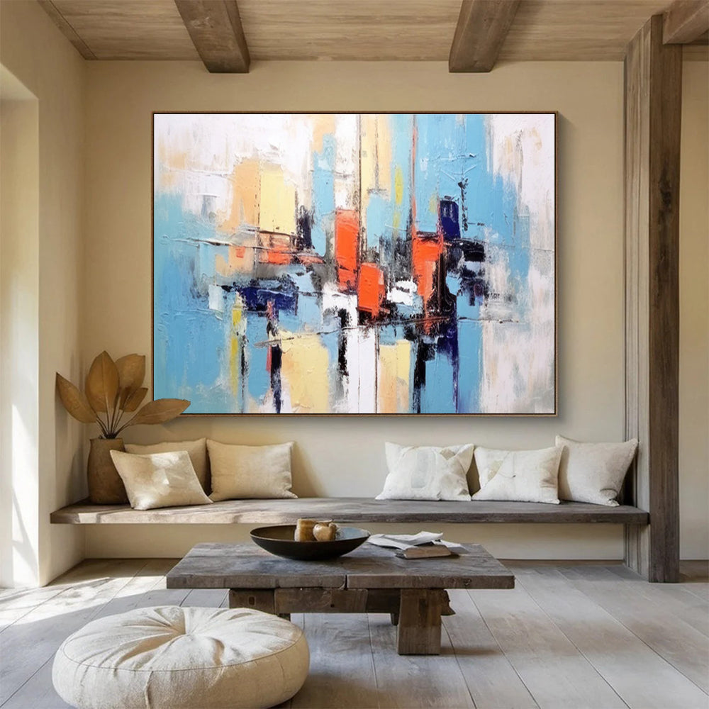 Oversized Canvas Art Multicolor Abstract Geometric Painting WB200
