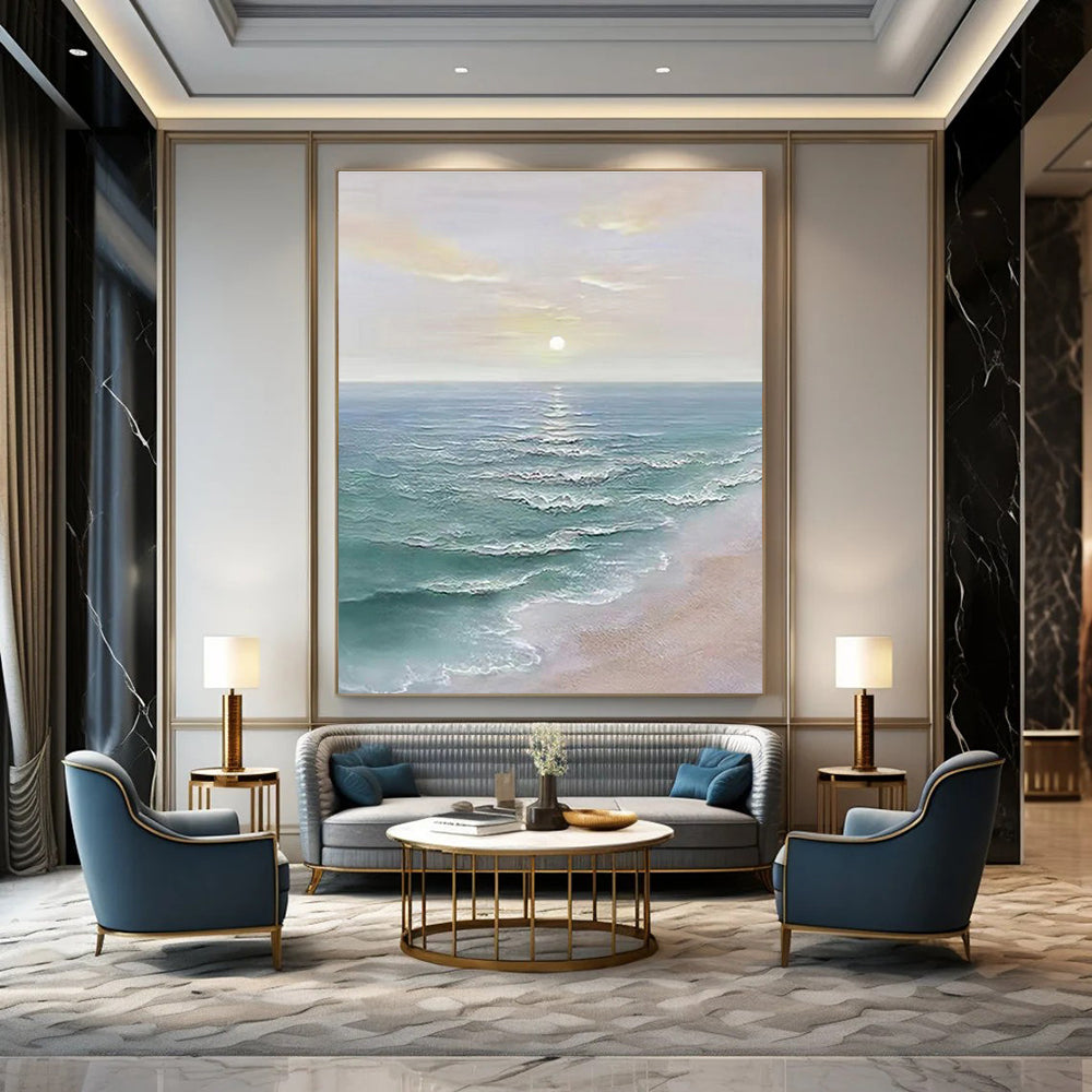 Multicolor Abstract Seascape Art For Living Room and Bedroom WS455