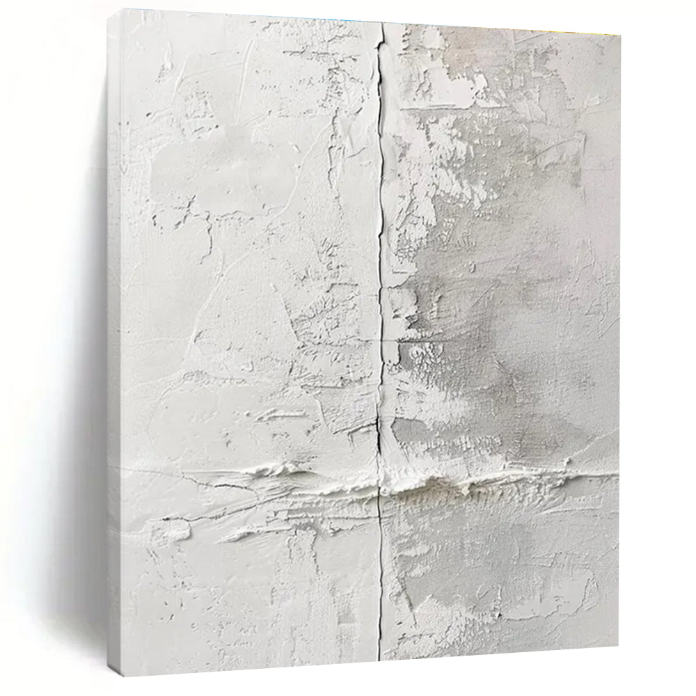 Minimalist Canvas Art White Textured Abstract, Handmade Art HS228