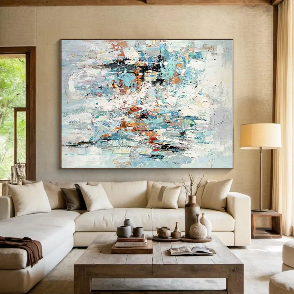 Modern Art Acrylic Multicolor Abstract Composition HS607