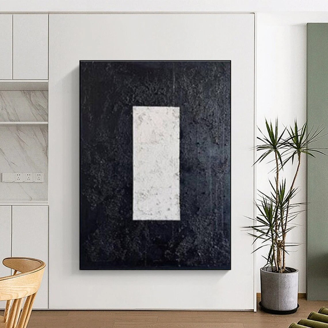 Minimalist Canvas Art Black and White Geometric Abstract Art HS671
