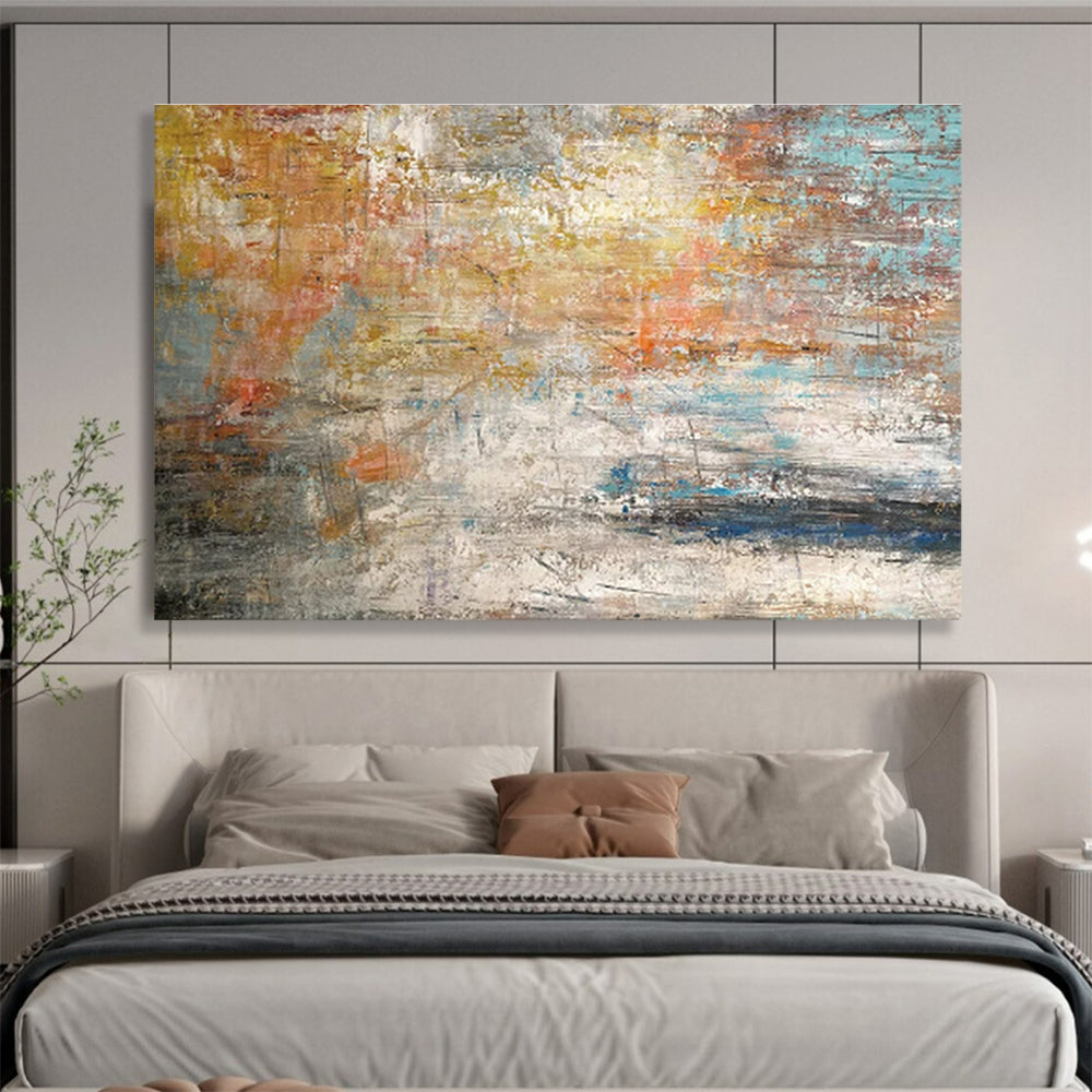 Modern Art Acrylic: Multicolor Textured Abstract Painting WB363