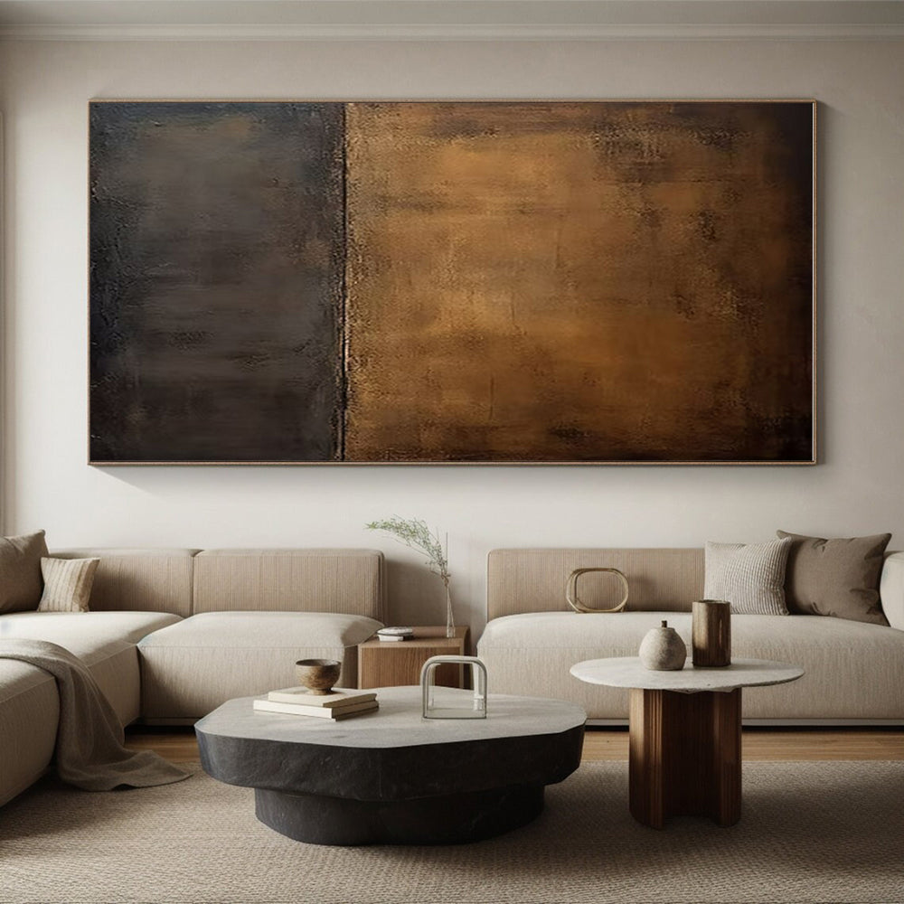 Cool Abstract Paintings Brown and Black Textured Abstract Art HS758