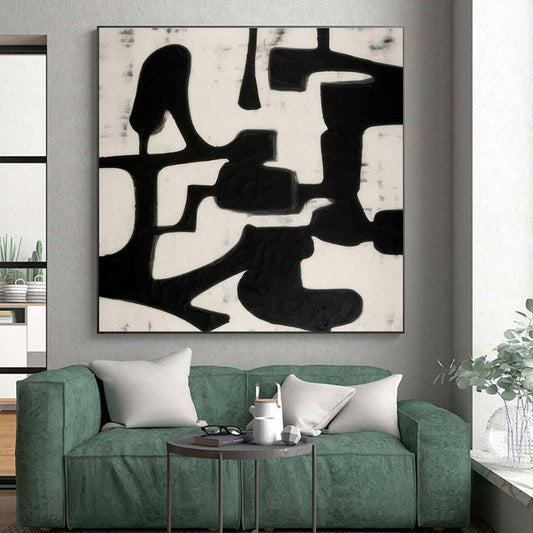 Cool Abstract Paintings Black and White Geometric Abstract Art HS665