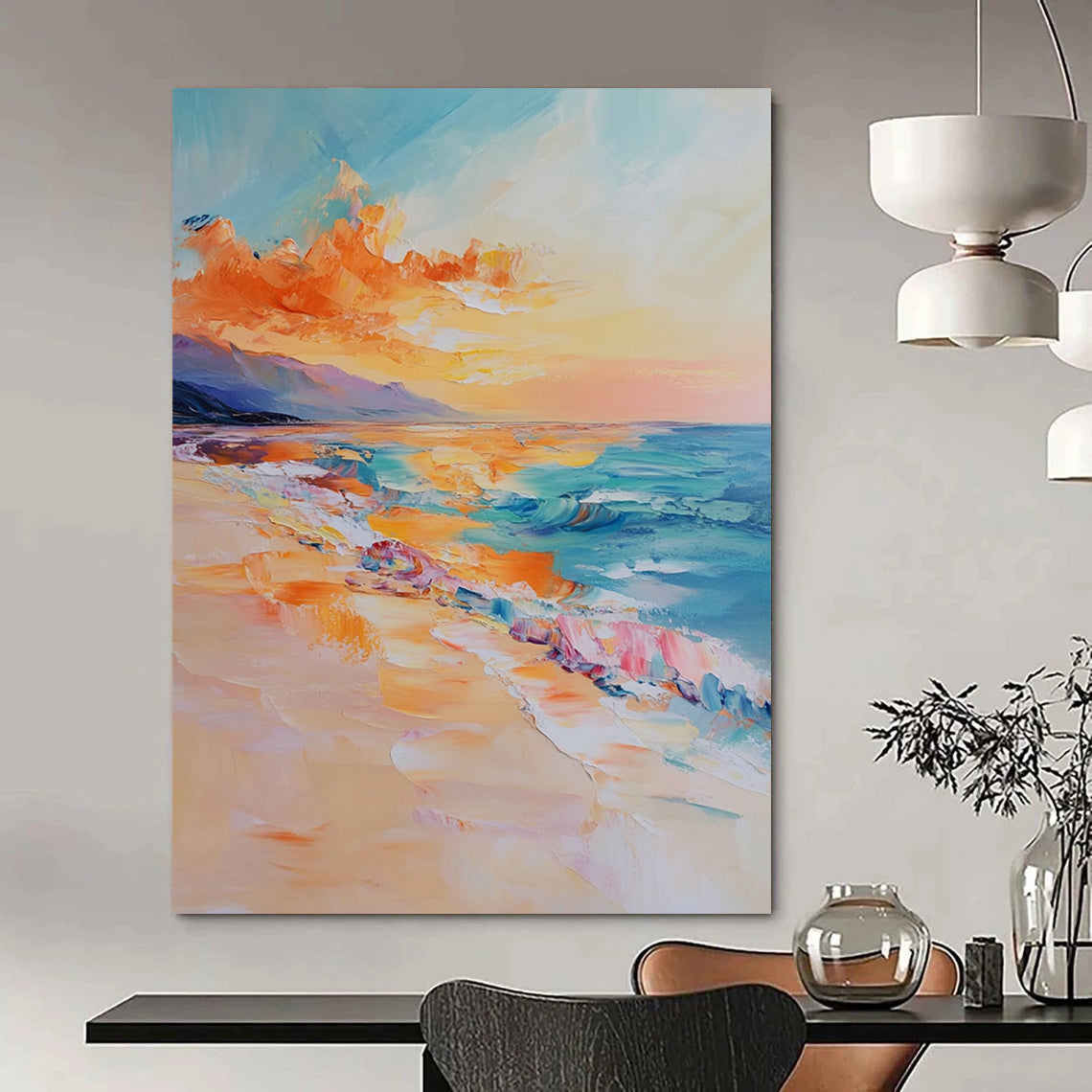 Multicolor Abstract Coastal Art For Living Room and Dining Room WS439