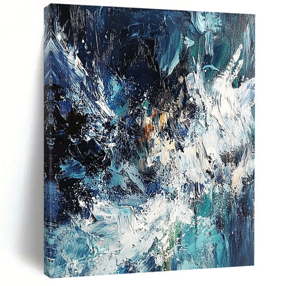 Acrylic Modern Art Paintings Blue Abstract Seaside Painting For Sale HS125