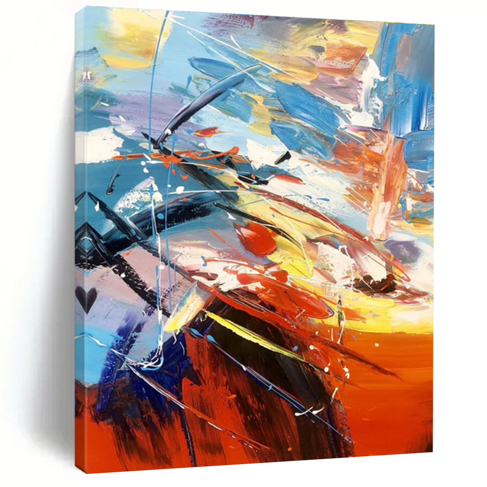 Unique Abstract Art Multicolor Energetic Abstract Expressionist Art HS404