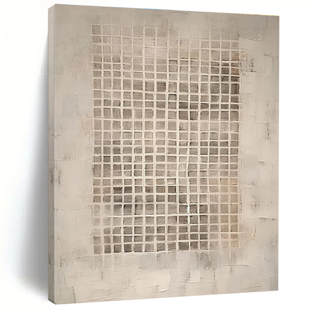 Unique Abstract Art Beige & Gray Textured Abstract, Minimalist Canvas Art HS299
